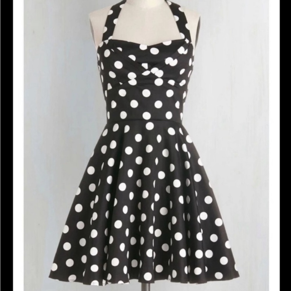 ModCloth x Ixia Traveling Cupcake Polka Dot Dress